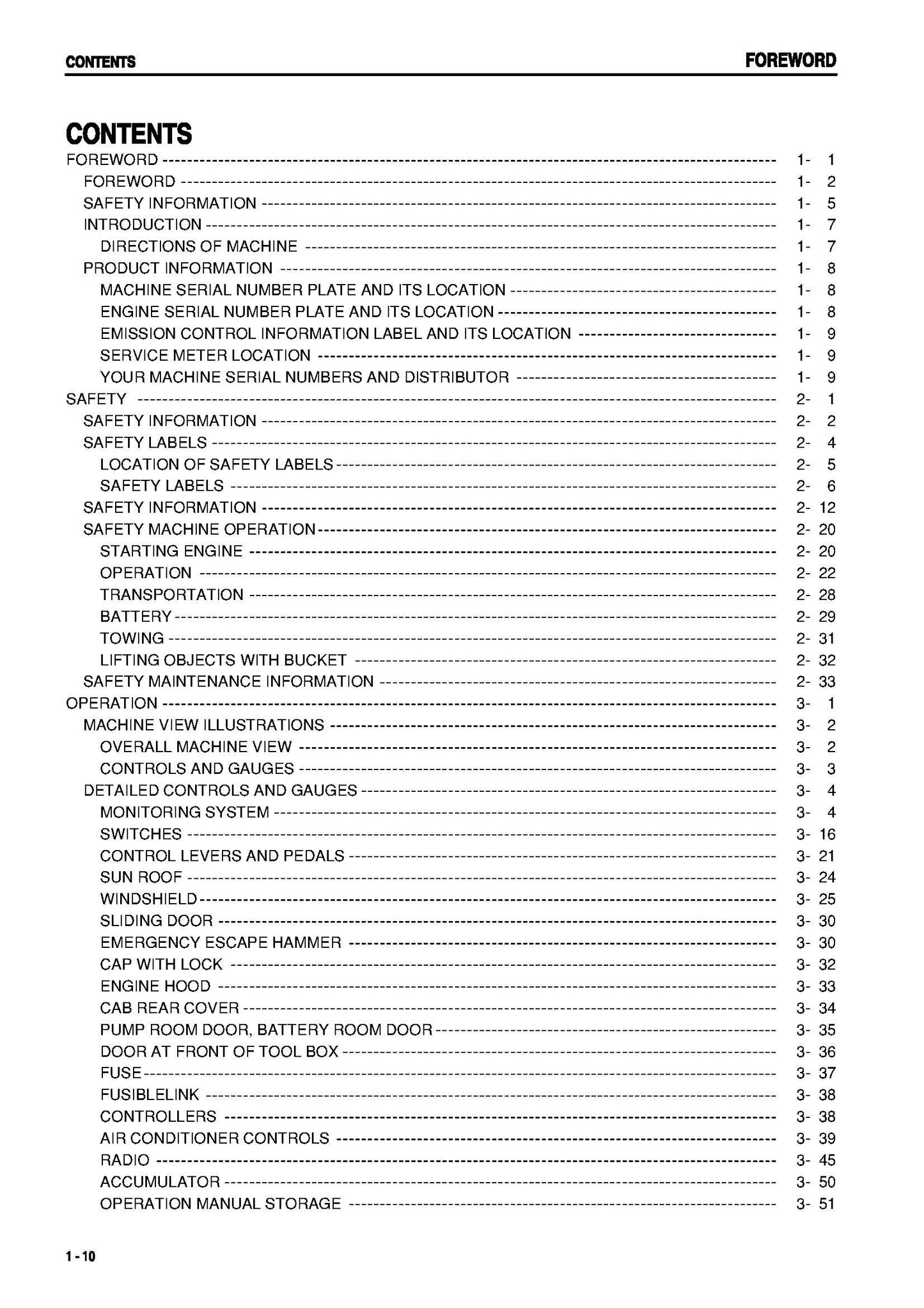 Komatsu PC128US-2, PC138USLC-2 hydraulic excavators Operation and Maintenance Manual - SEAM035408T