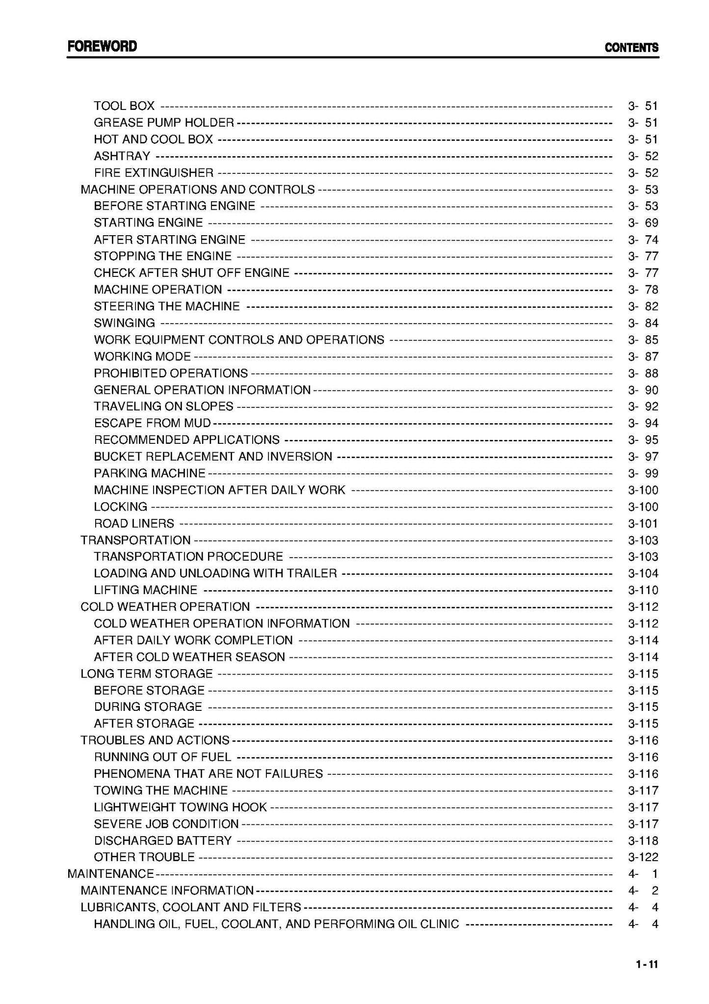 Komatsu PC128US-2, PC138USLC-2 hydraulic excavators Operation and Maintenance Manual - SEAM035408T