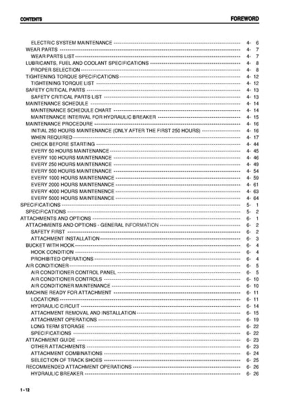 Komatsu PC128US-2, PC138USLC-2 hydraulic excavators Operation and Maintenance Manual - SEAM035408T