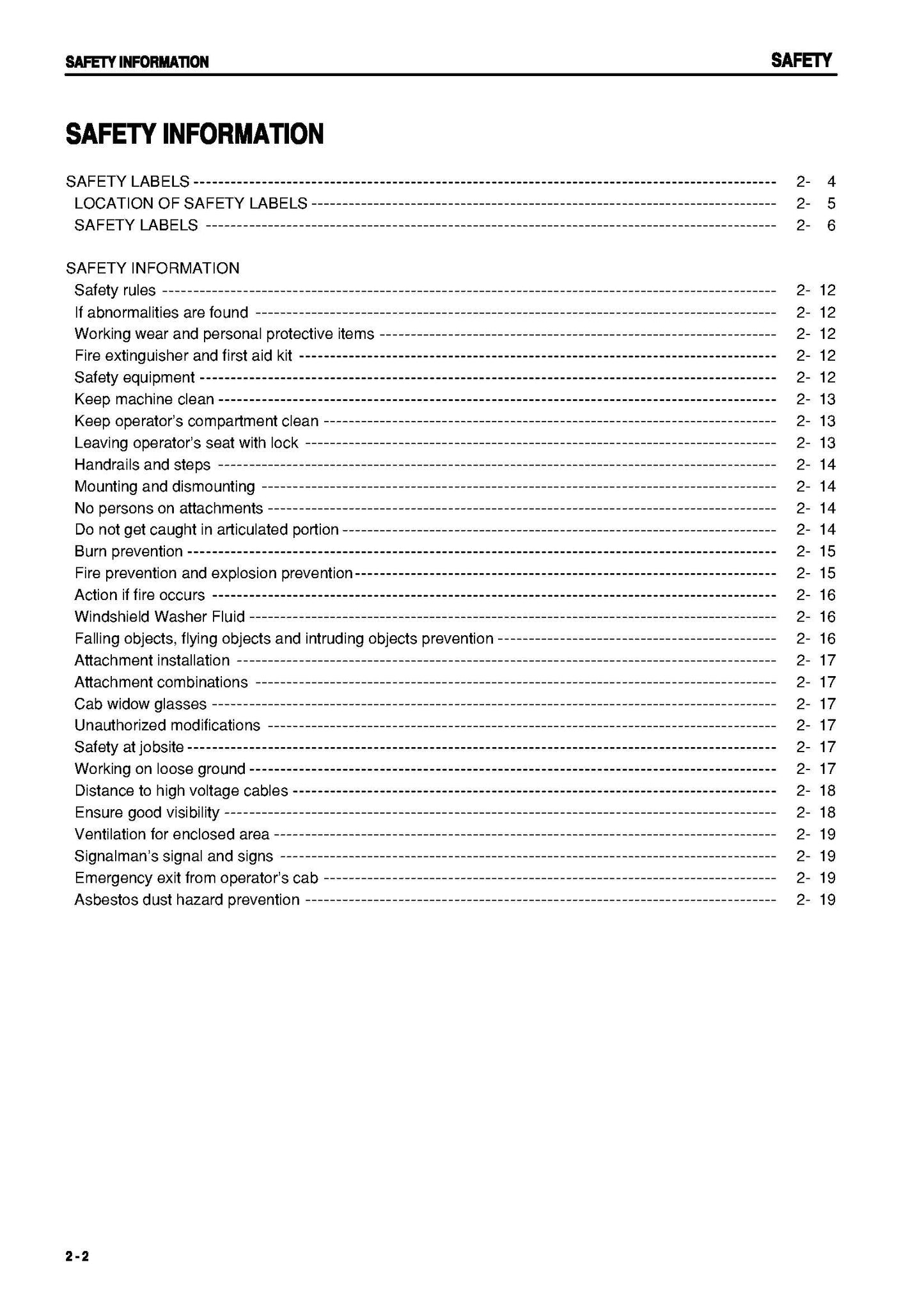 Komatsu PC128US-2, PC138USLC-2 hydraulic excavators Operation and Maintenance Manual - SEAM035408T