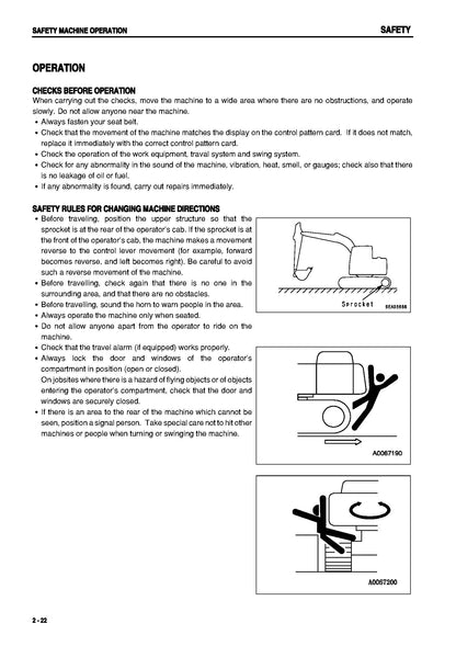 Komatsu PC128US-2, PC138USLC-2 hydraulic excavators Operation and Maintenance Manual - SEAM035408T