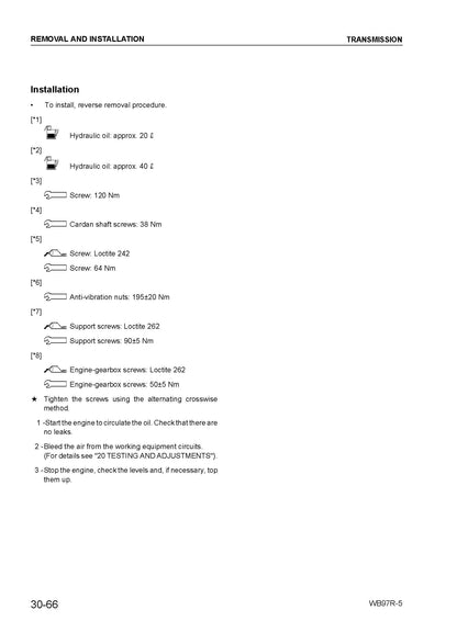 Komatsu WB97R-5 backhoe loader Service manual - digital version WEBM006300