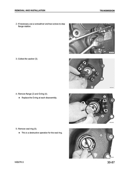 Komatsu WB97R-5 backhoe loader Service manual - digital version WEBM006300