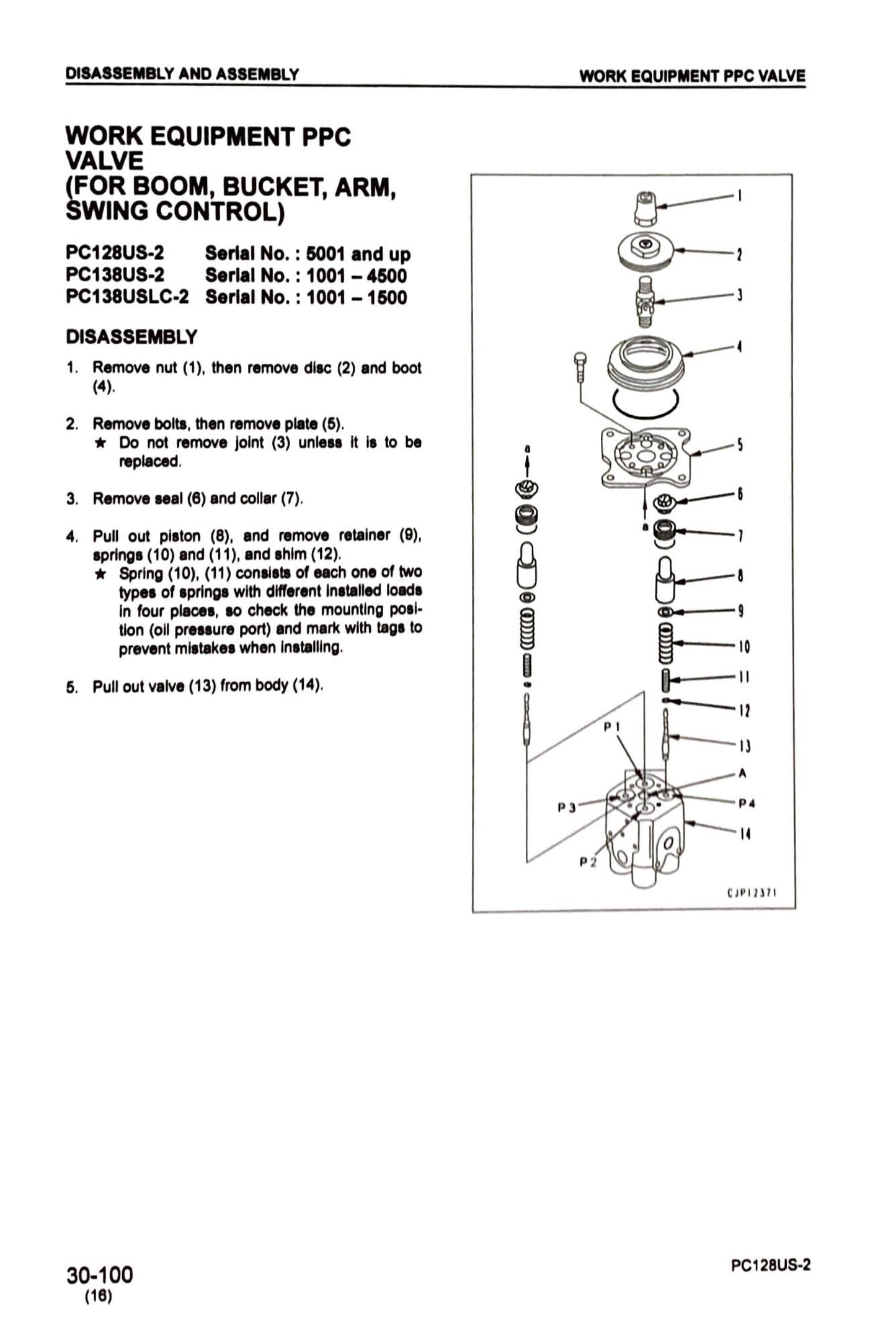 Komatsu PC128US-2, PC138US-2, PC138USLC-2 excavators Service Manual - SEBM018417  Digital version