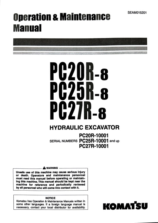 Komatsu PC20R-8, PC25R-8, PC27R-8 hydraulic excavators Operation and Maintenance manual - digital version