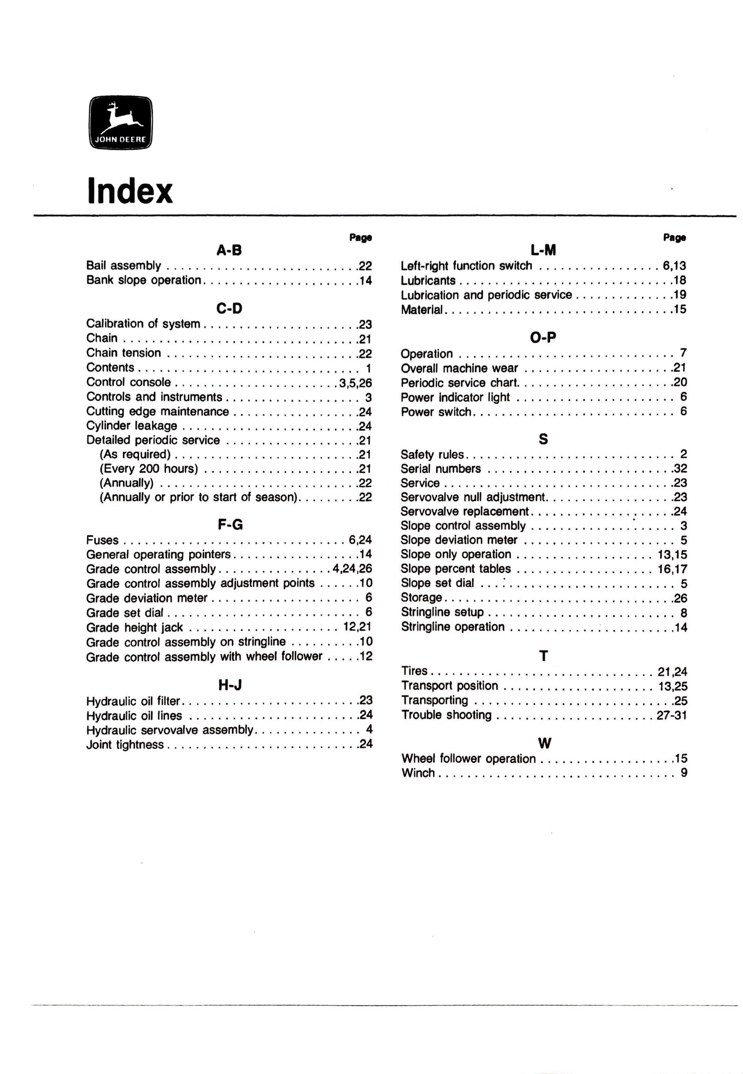 John Deere JD670, 670A, 672A Automatic blade control system Operator's Manual OMT65038 - digital version