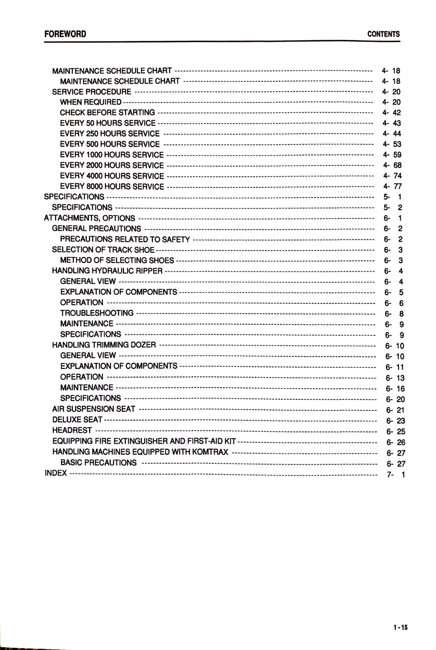 Komatsu  D65EX-15EO, D65PX-15EO, D65WX-15EO Operation and maintenance manual - digital version TEN00103-05