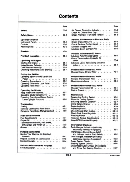 JOHN DEERE 640D SKIDDER AND 648D GRAPPLE SKIDDER Operator's Manual OMT122060 E8 - digital version