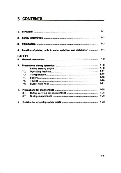 Komatsu PC03-2 hydraulic excavator Operation and Maintenance manual SEAM040600 - digital version