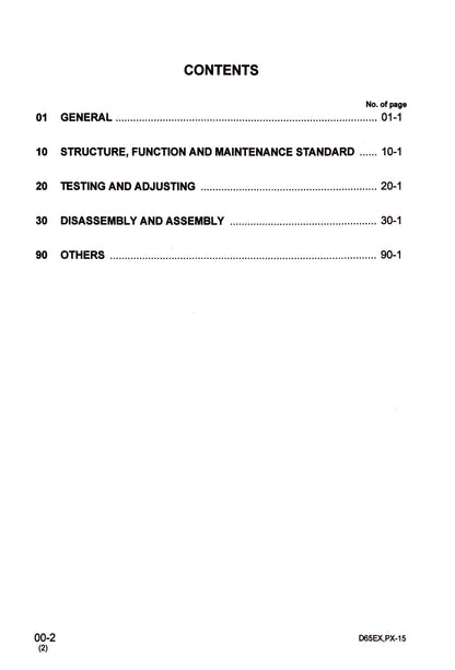 Komatsu D65EX-15, D65PX-15, D65WX-15 Workshop manual - digital version SEBM029507