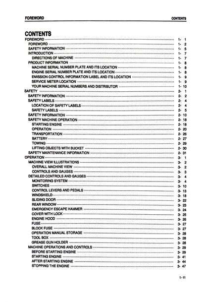 Komatsu PC27MRx-1 PC30MRx-1, PC35MRx-1 hydraulic excavators Operation and Maintenance manual SEAM035305T- digital version