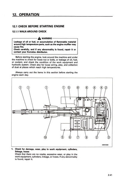 Komatsu PC100-6, PC100L-6, PC120-6, PC120LC-6, PC130-6 Mighty Hydraulic Excavators Operation & Maintenance Manual - SEAM002212T   Digital version