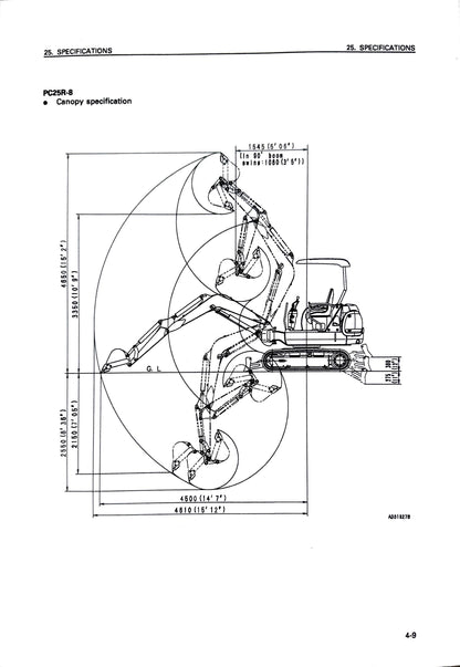 Komatsu PC20R-8, PC25R-8, PC27R-8 hydraulic excavators Operation and Maintenance manual - digital version