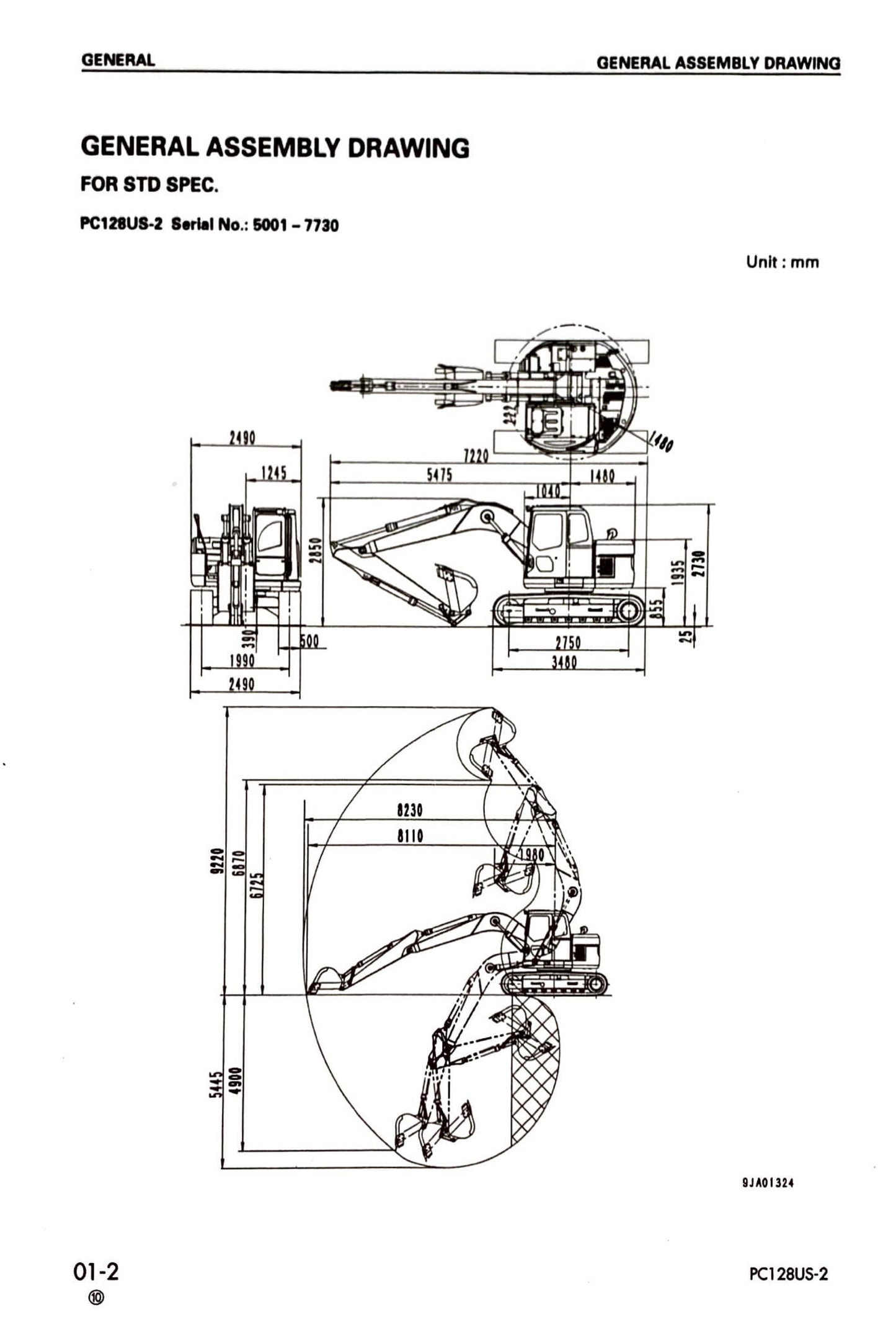 Komatsu PC128US-2, PC138US-2, PC138USLC-2 excavators Service Manual - SEBM018417  Digital version